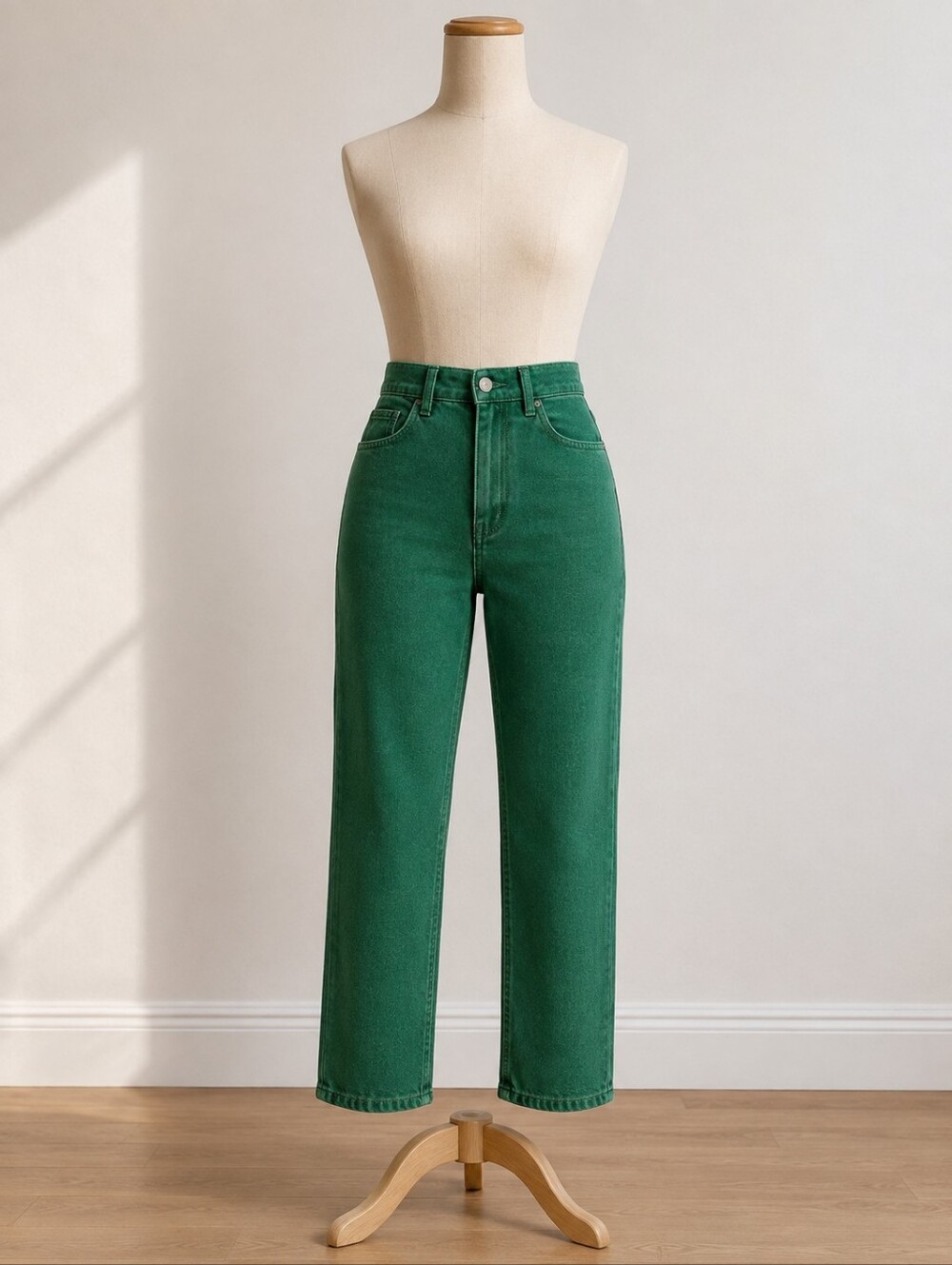 Wilfred Free Green High-Rise Straight Leg Jeans Size 00 - Picture 2 of 4